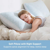 Shredded Memory Foam Cooling Soft Pillows King Size Set of 2, Adjustable Hypoallergenic Hotel Quality Bed Pillow for Side, Back and Stomach Sleeper