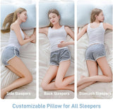 Shredded Memory Foam Cooling Soft Pillows King Size Set of 2, Adjustable Hypoallergenic Hotel Quality Bed Pillow for Side, Back and Stomach Sleeper